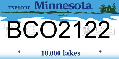 BCO2122 Minnesota License Plate