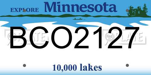 BCO2127 Minnesota License Plate