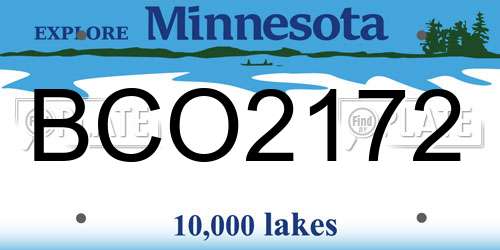 BCO2172 Minnesota License Plate