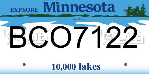 BCO7122 Minnesota License Plate