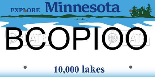 BCOPIOO Minnesota License Plate