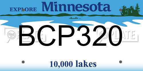 BCP320 Minnesota License Plate