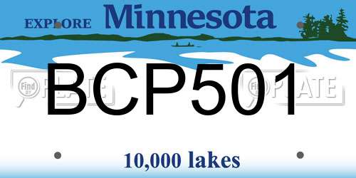 BCP501 Minnesota License Plate