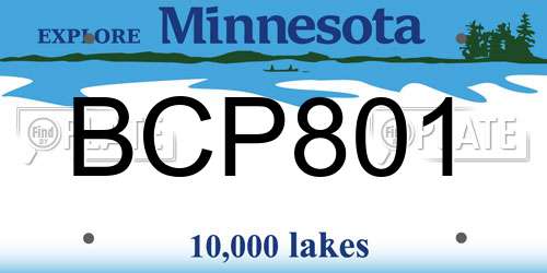 BCP801 Minnesota License Plate