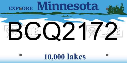 BCQ2172 Minnesota License Plate