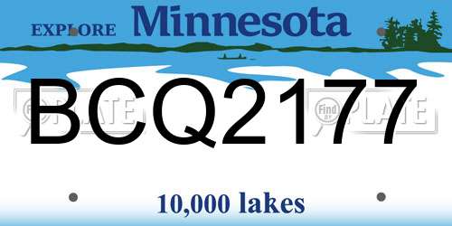 BCQ2177 Minnesota License Plate