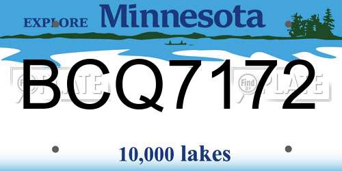 BCQ7172 Minnesota License Plate