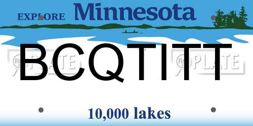 BCQTITT Minnesota License Plate