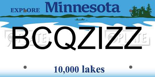 BCQZIZZ Minnesota License Plate