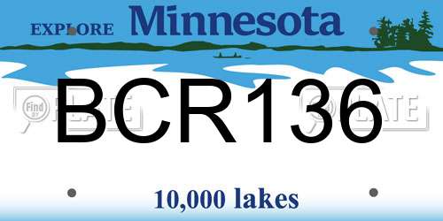 BCR136 Minnesota License Plate
