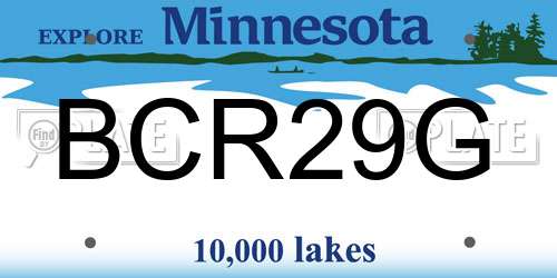 BCR29G Minnesota License Plate