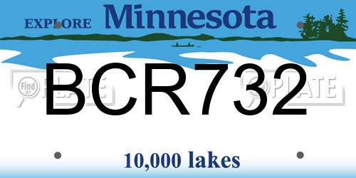 BCR732 Minnesota License Plate
