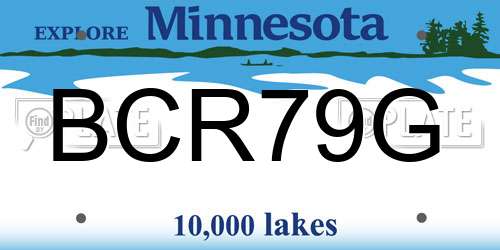 BCR79G Minnesota License Plate