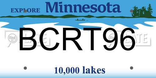 BCRT96 Minnesota License Plate