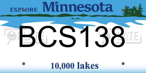 BCS138 Minnesota License Plate