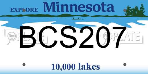 BCS207 Minnesota License Plate