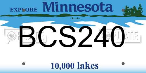 BCS240 Minnesota License Plate