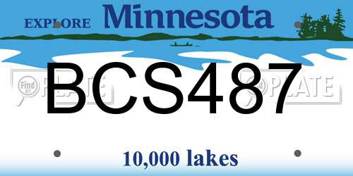 BCS487 Minnesota License Plate