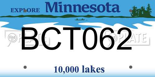 BCT062 Minnesota License Plate