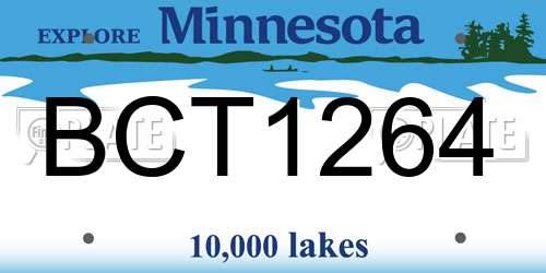 BCT1264 Minnesota License Plate