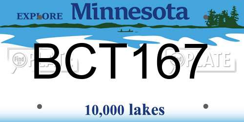 BCT167 Minnesota License Plate