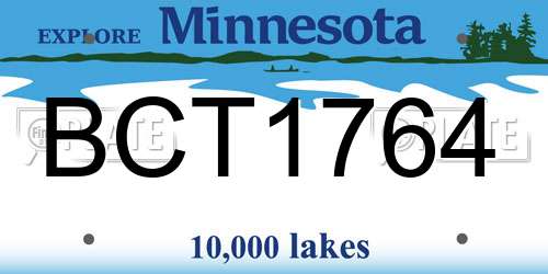BCT1764 Minnesota License Plate