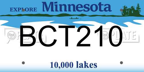 BCT210 Minnesota License Plate