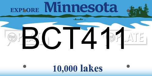 BCT411 Minnesota License Plate