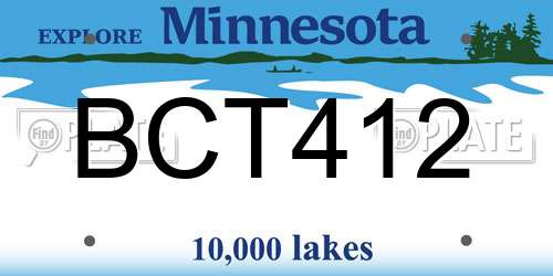 BCT412 Minnesota License Plate