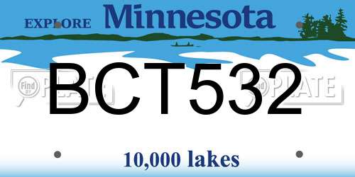 BCT532 Minnesota License Plate