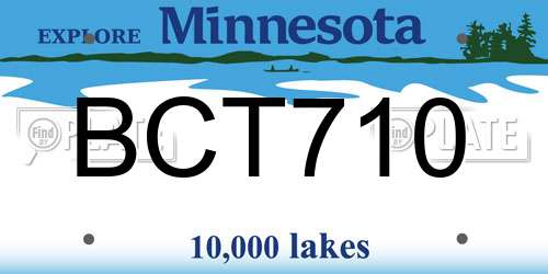 BCT710 Minnesota License Plate