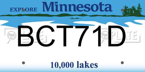 BCT71D Minnesota License Plate