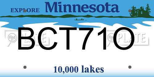 BCT71O Minnesota License Plate