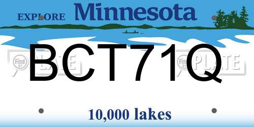 BCT71Q Minnesota License Plate