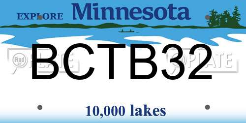 BCTB32 Minnesota License Plate