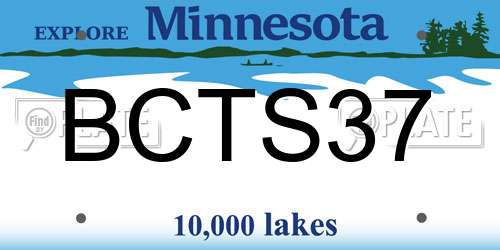BCTS37 Minnesota License Plate