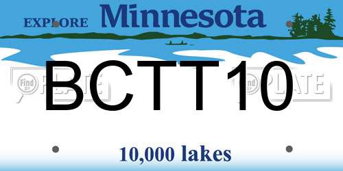 BCTT10 Minnesota License Plate