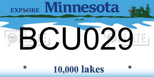 BCU029 Minnesota License Plate