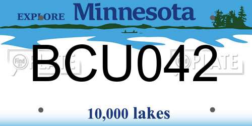 BCU042 Minnesota License Plate