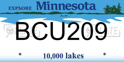 BCU209 Minnesota License Plate