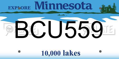 BCU559 Minnesota License Plate