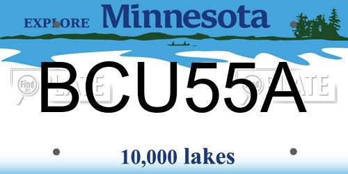BCU55A Minnesota License Plate