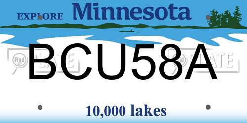 BCU58A Minnesota License Plate