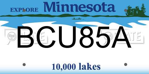 BCU85A Minnesota License Plate