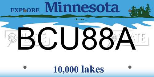 BCU88A Minnesota License Plate