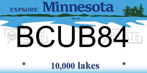 BCUB84 Minnesota License Plate