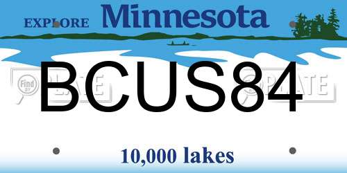 BCUS84 Minnesota License Plate