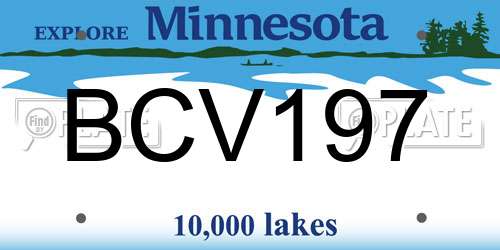 BCV197 Minnesota License Plate