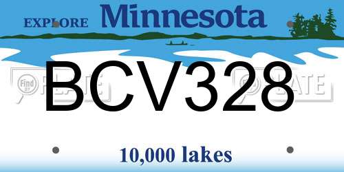 BCV328 Minnesota License Plate