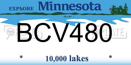 BCV480 Minnesota License Plate